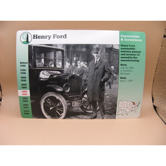 Henry Ford Discoveries & Inventions 1995 GROLIER STORY OF AMERICA CARD #12-16 - Picture 1 of 2